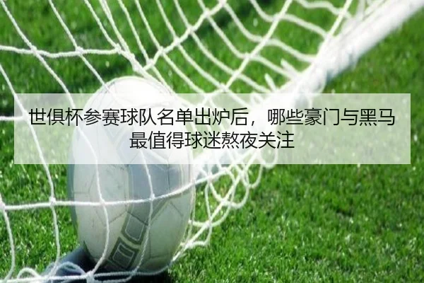 世俱杯参赛球队名单出炉后，哪些豪门与黑马最值得球迷熬夜关注